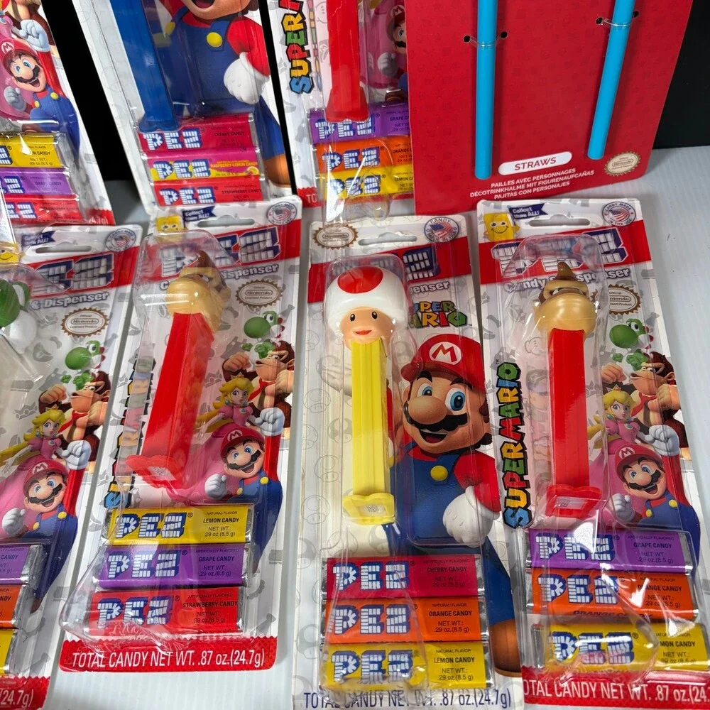 Super Mario Birthday Party Favor Lot PEZ Dispensers Zelda Plates Napkins Straws